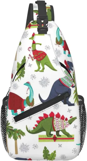 Colorful Dinosaurs print Crossbody bag, stylish unisex outdoor bag, multi-functional fashion accessories