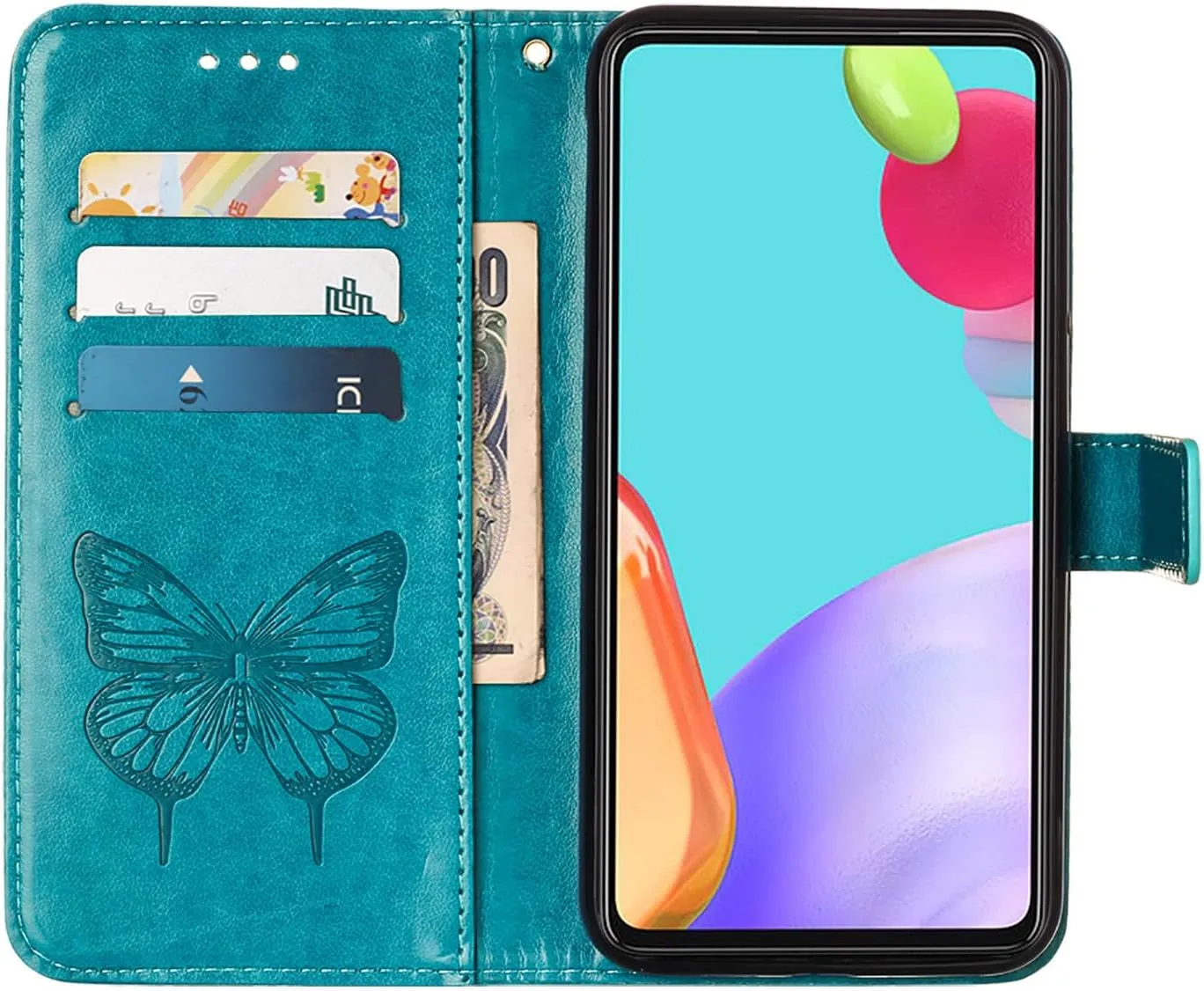 Compatible with Cricket Icon 6 Case AT&T Verge Case Cricket Icon 6 Wallet Case AT&T Verge SL219A Case [Butterfly Magnetic Leather Wallet Flip Case with Credit Card Holder Kickstand] -Blue