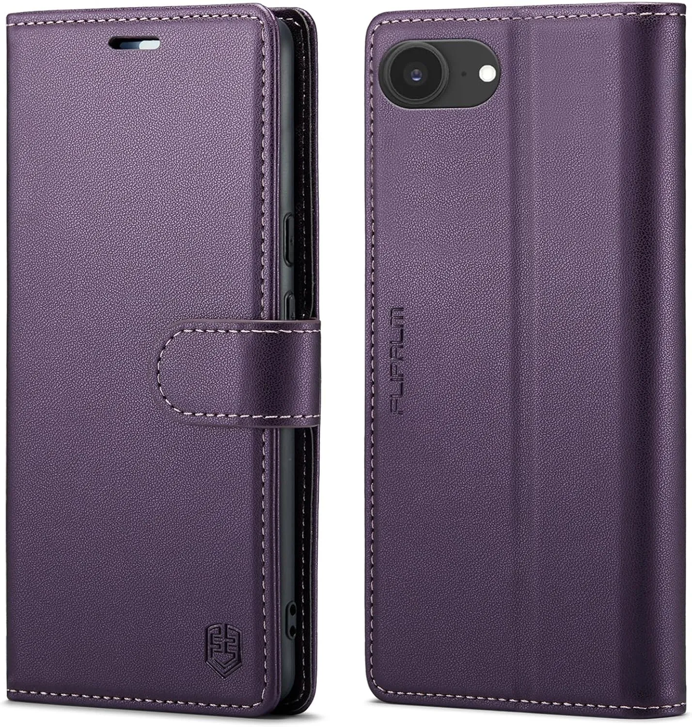 Compatible with iPhone 16e Wallet Case with RFID Blocking Credit Card Holder, PU Leather Folio Flip Kickstand Protective Shockproof Cover Women Men for Apple 16e Phone Case (Purple)