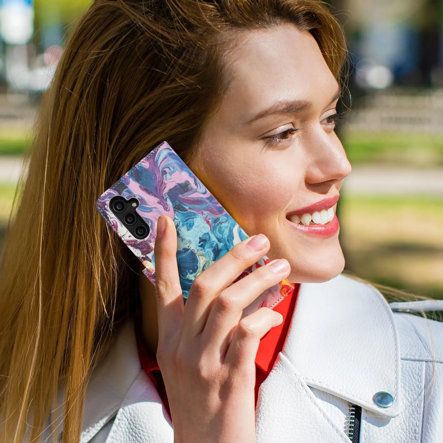 Compatible with Samsung Galaxy A14 Wallet Case - Detachable Flip Folio Leather Kickstand Cover - 4 Card Slots Holder - Fashion Protective Phone Case 6.6" for Mens Women Girls,Colorful Painting