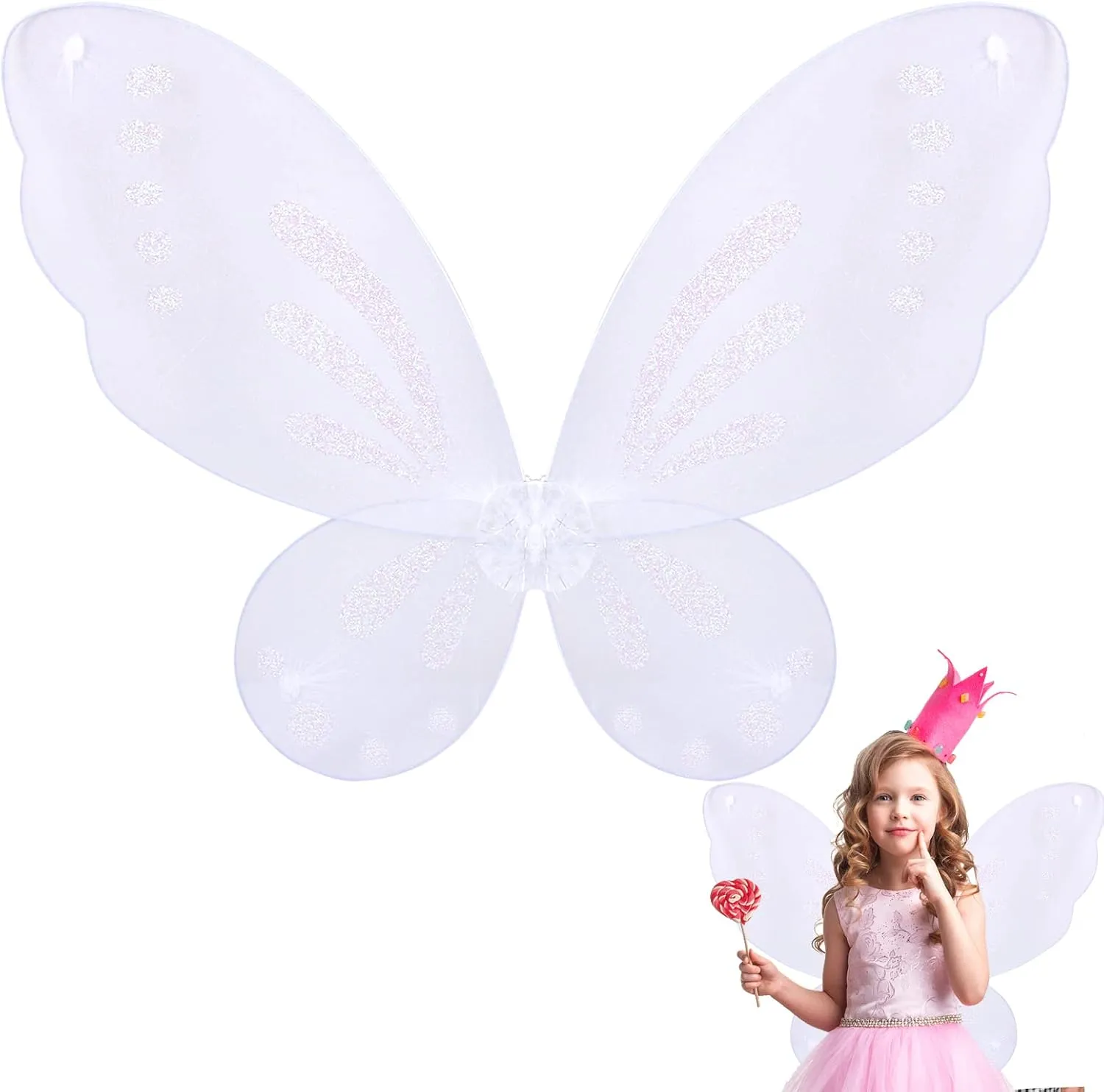 Costume Wings Butterfly Angel Wings，Costume Accessories for Kids，Birthday Halloween Cosplay Party Favors