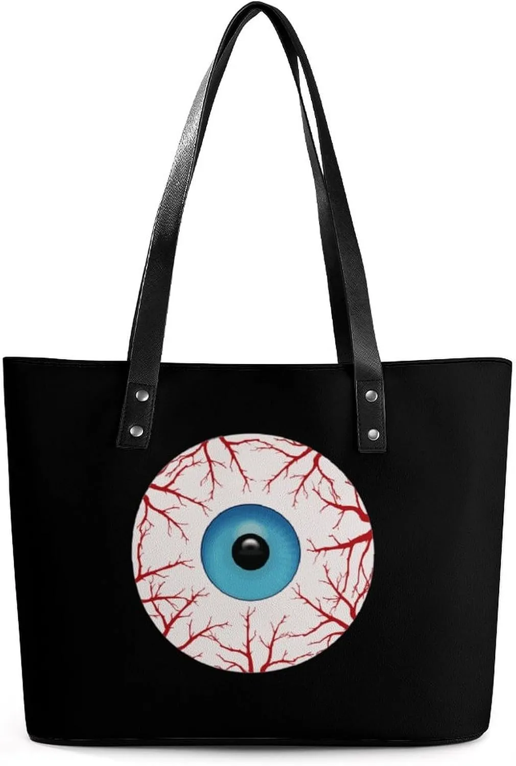 Creepy Bloodshot Eyeball Fashion Tote Bag for Women Handbags Large Capacity Shoulder Bags Purses with Zippered