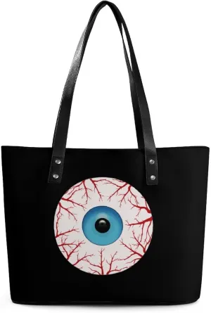 Creepy Bloodshot Eyeball Fashion Tote Bag for Women Handbags Large Capacity Shoulder Bags Purses with Zippered