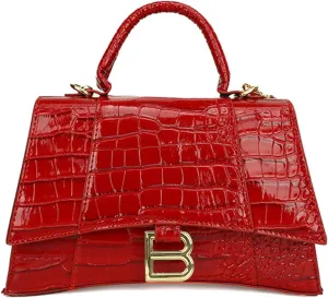 Crocodile Print Tote Shoulder Crossbody Hourglass Bag