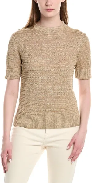 Cropped Linen-Blend Sweater
