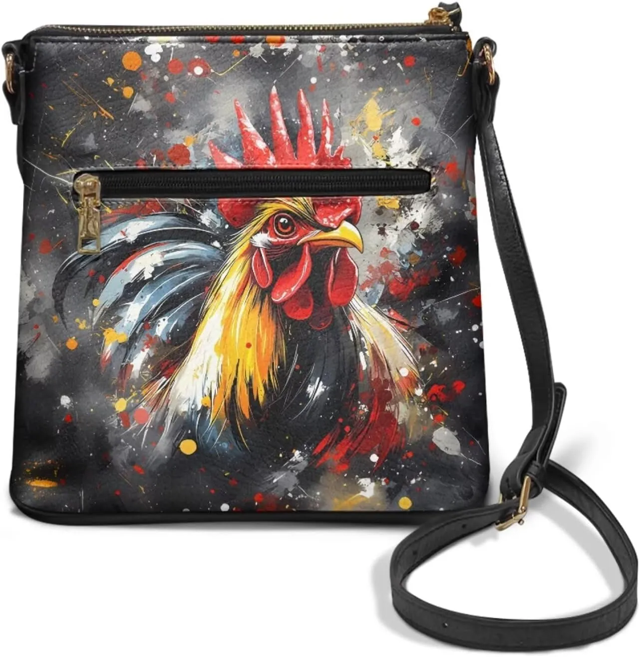 Crossbody Bag Purse Leather Women's Shoulder Handbags Multi Pocket Crossbody Purse with Adjustable Strap
