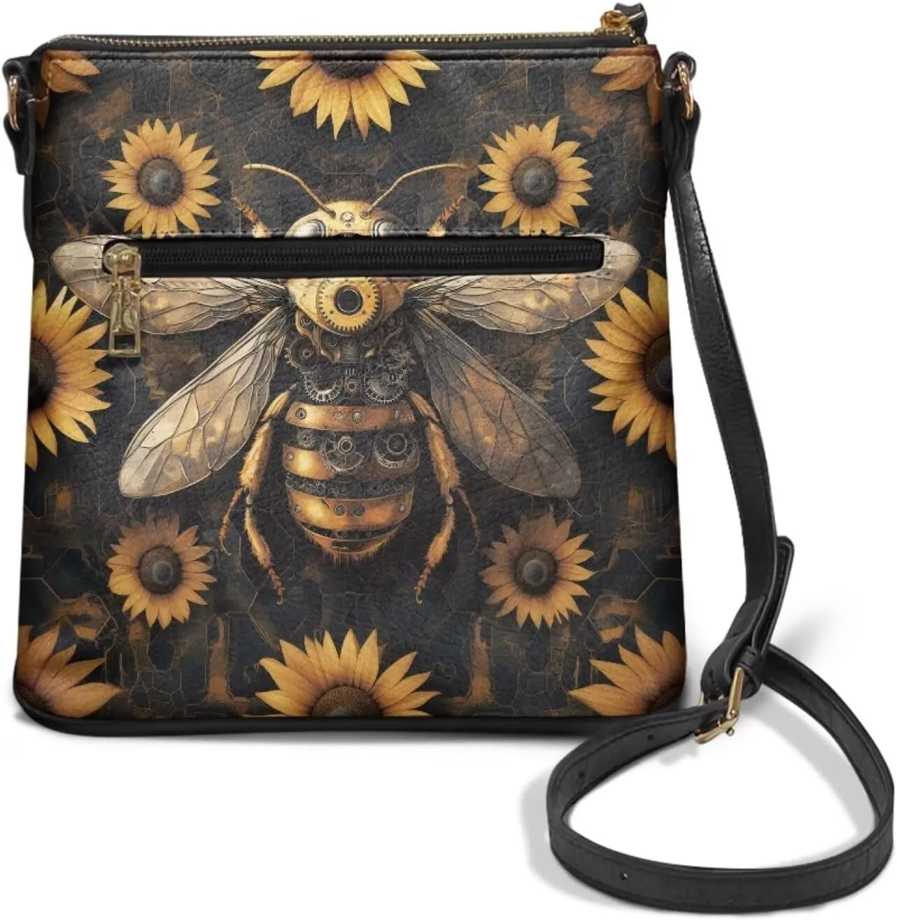 Crossbody Bag Purse Leather Women's Shoulder Handbags Multi Pocket Crossbody Purse with Adjustable Strap
