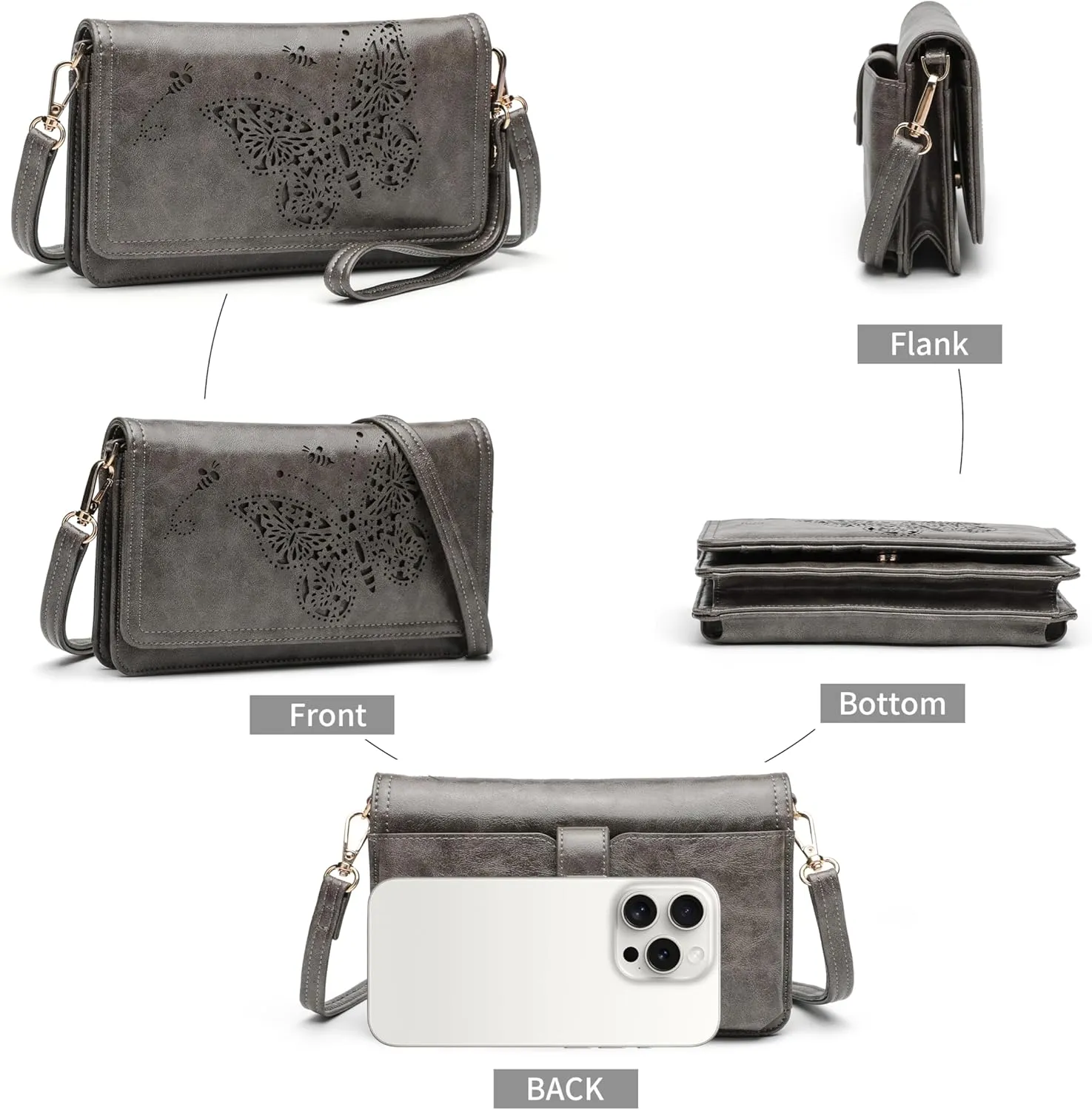 Crossbody Bags For Women Wristlet Wallet Phone Purse Shoulder handbags Multi-Function Small RFID Clutch Card Holder