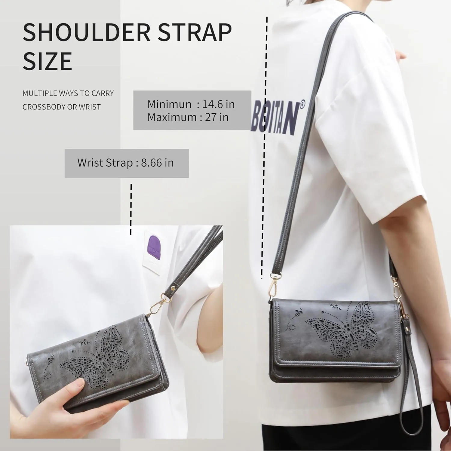 Crossbody Bags For Women Wristlet Wallet Phone Purse Shoulder handbags Multi-Function Small RFID Clutch Card Holder