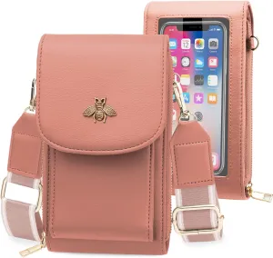 CrossBody Bags with Touchscreen Cell Phone Purse Window Zipper Pocket,RFID Blocking Card Holder iPhone bag for Women