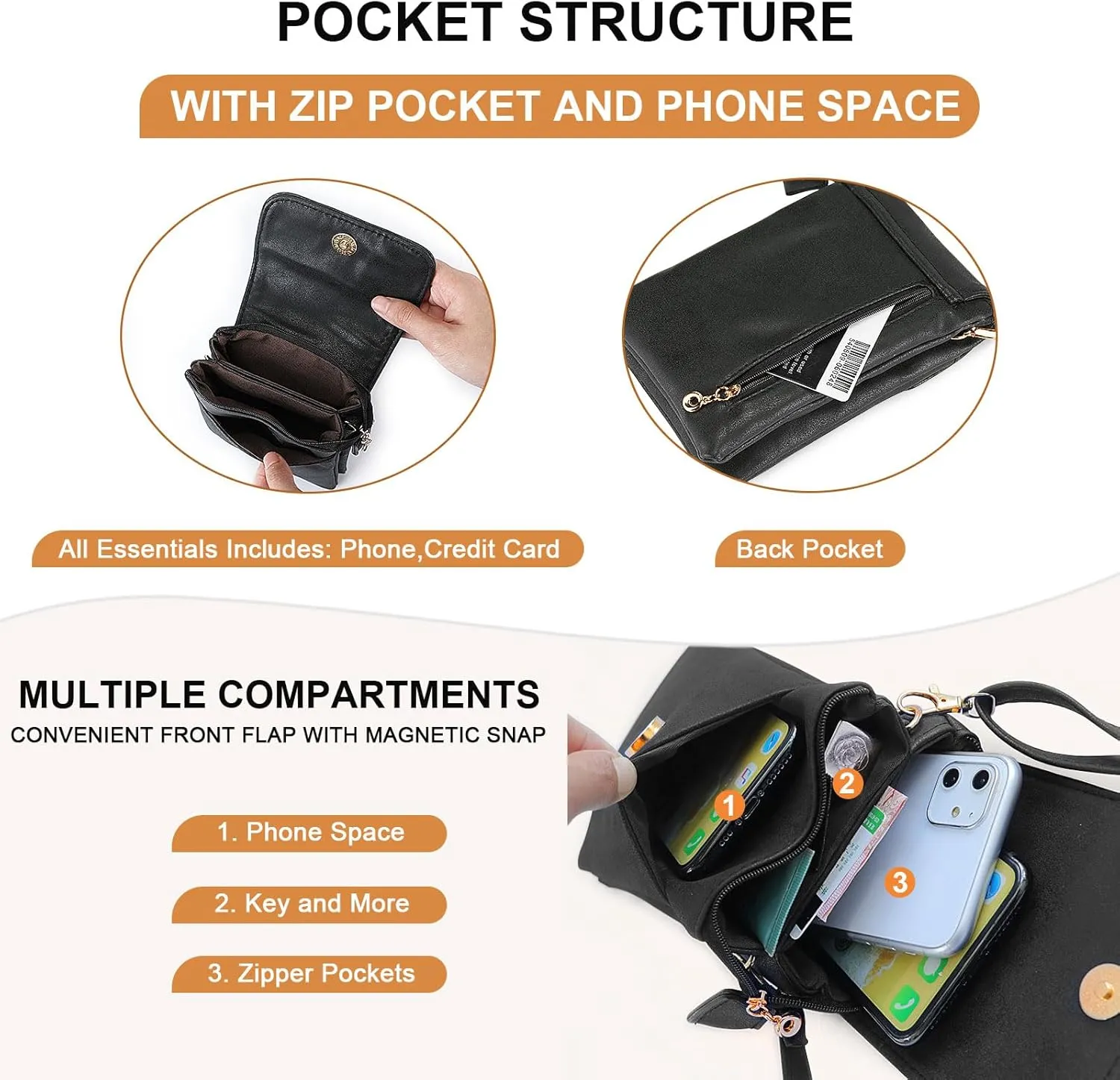 Crossbody Cell Phone Purse for Women Small Phone Case Ladies Mini Handbag Wallet with Adjustable Strap