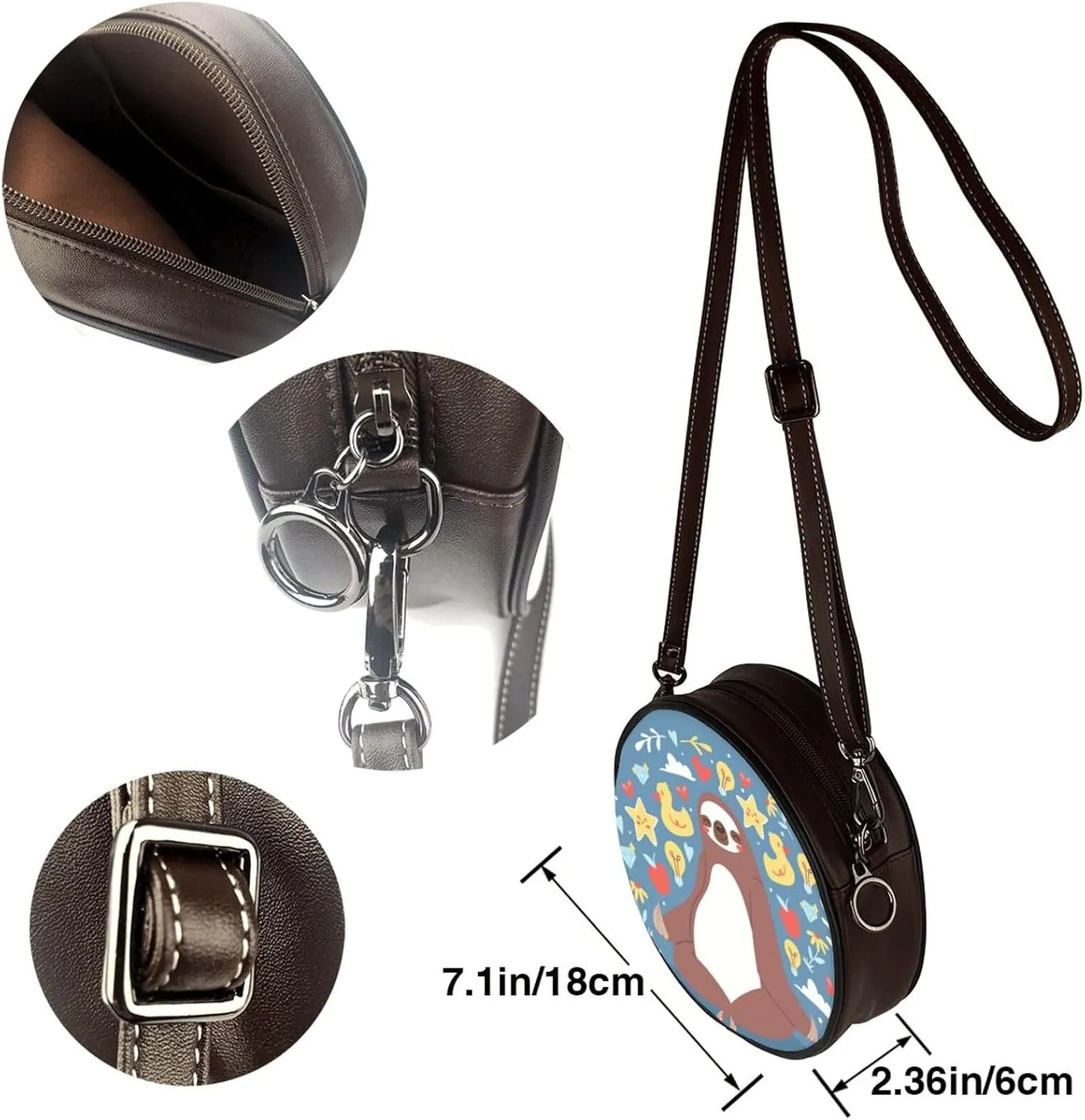 Crossbody Shoulder Bags for Women Small Round Satchel Handbags Purse
