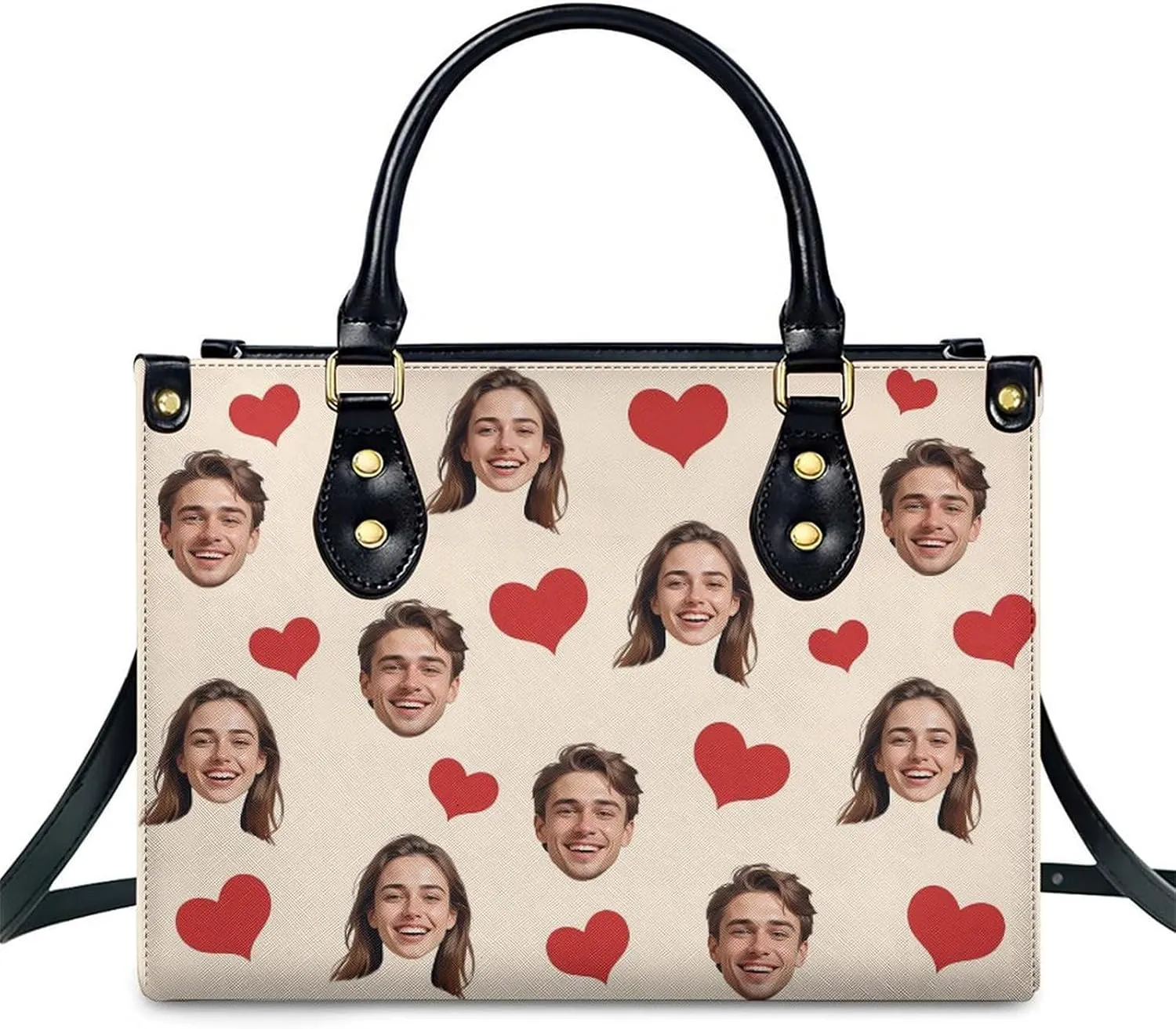 Custom Handbag for Women - Leather Tote Bag with Name, Photo for Mom, Teacher - Fashion Gifts for Birthday, Wedding