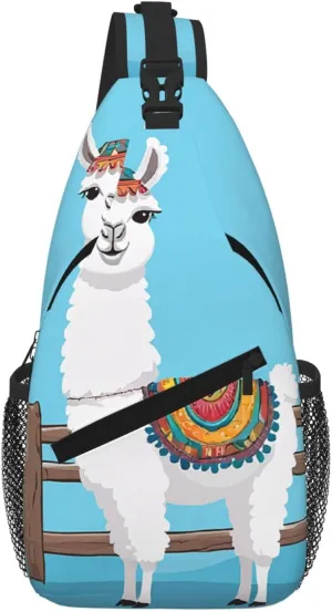 Cute Alpacas Print Cross Chest Bag Diagonally For Short-Distance Travel And Daily Use
