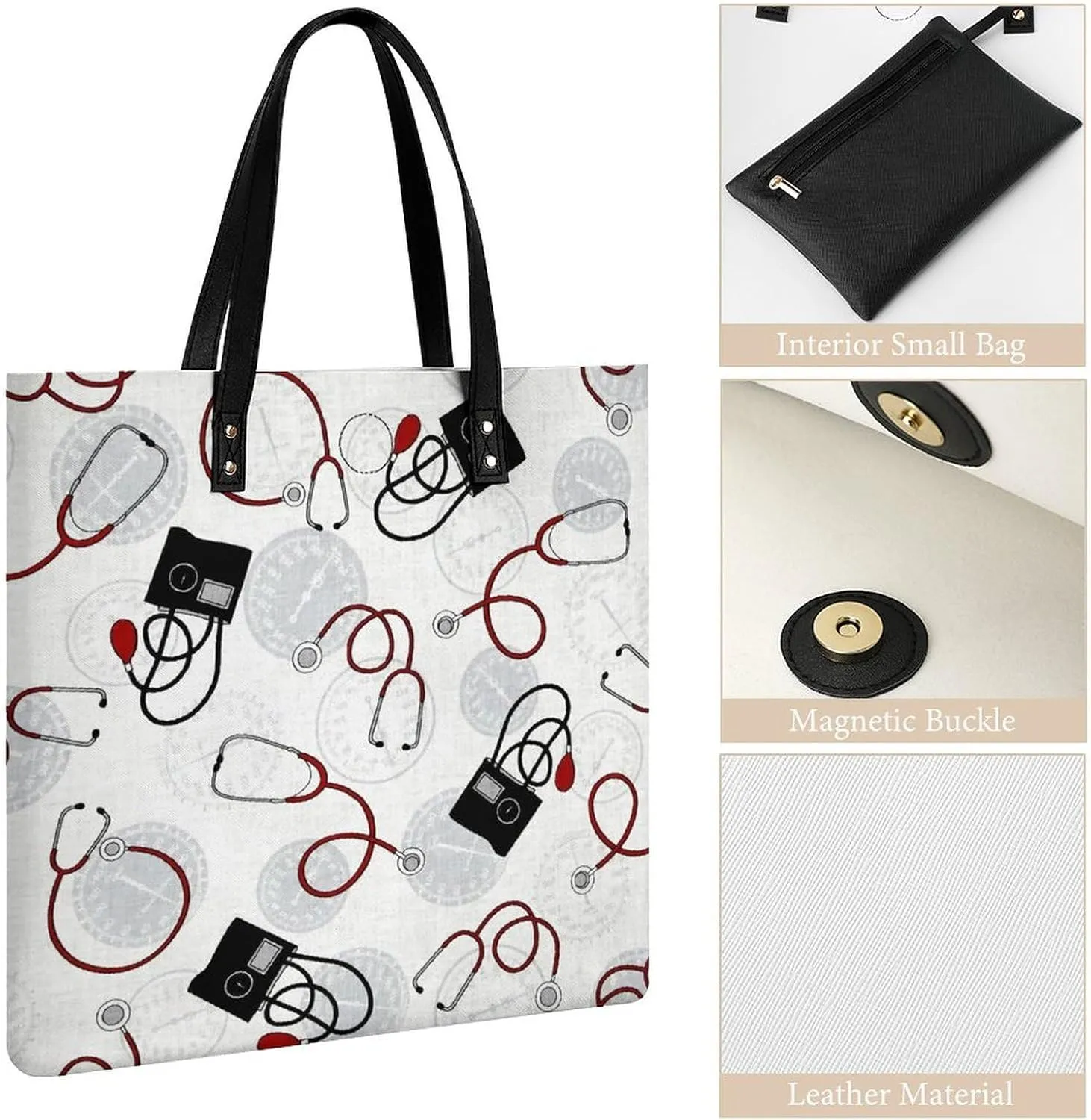 Cute AutismAwareness Large Capacity Leather Handbag