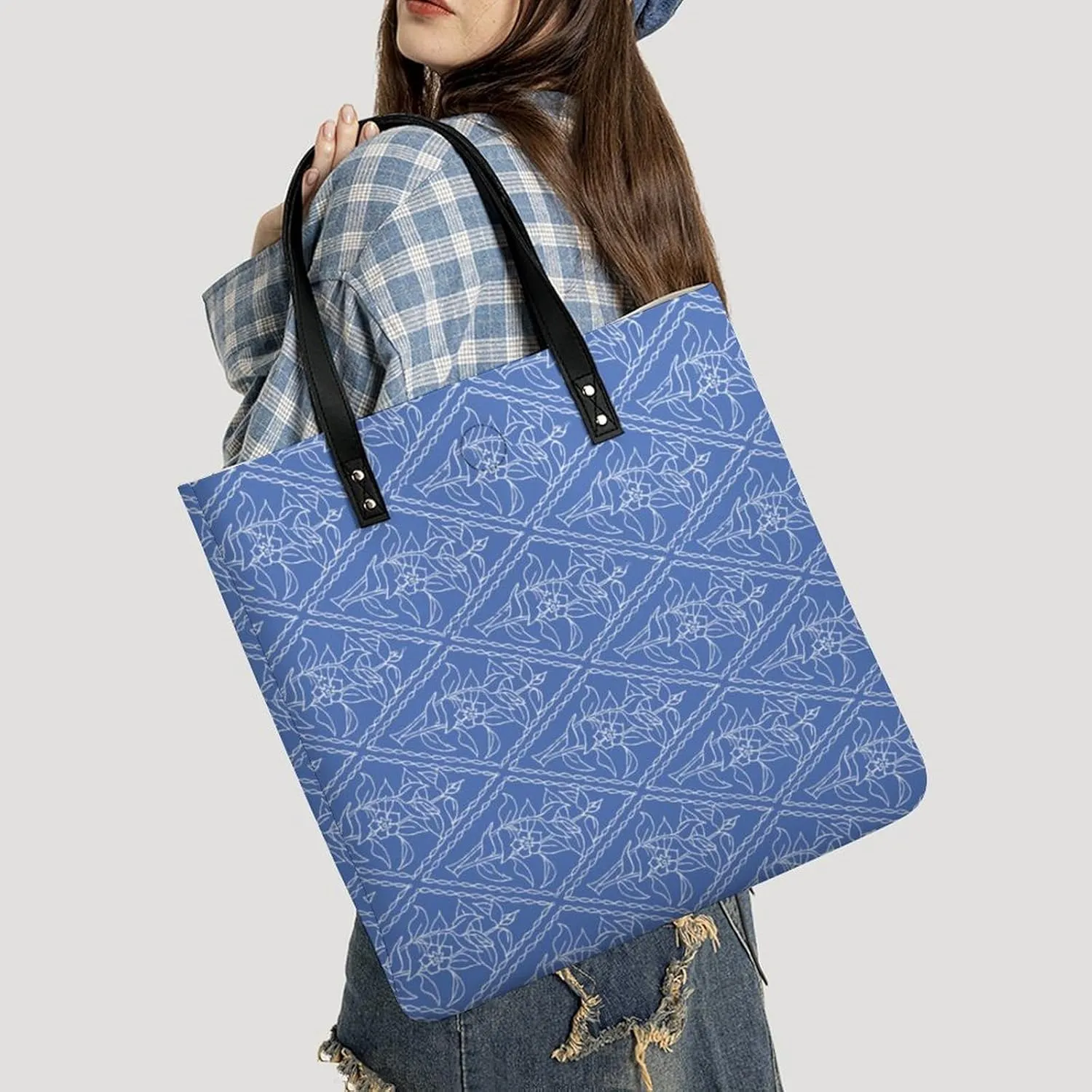 Cute AutismAwareness Large Capacity Leather Handbag