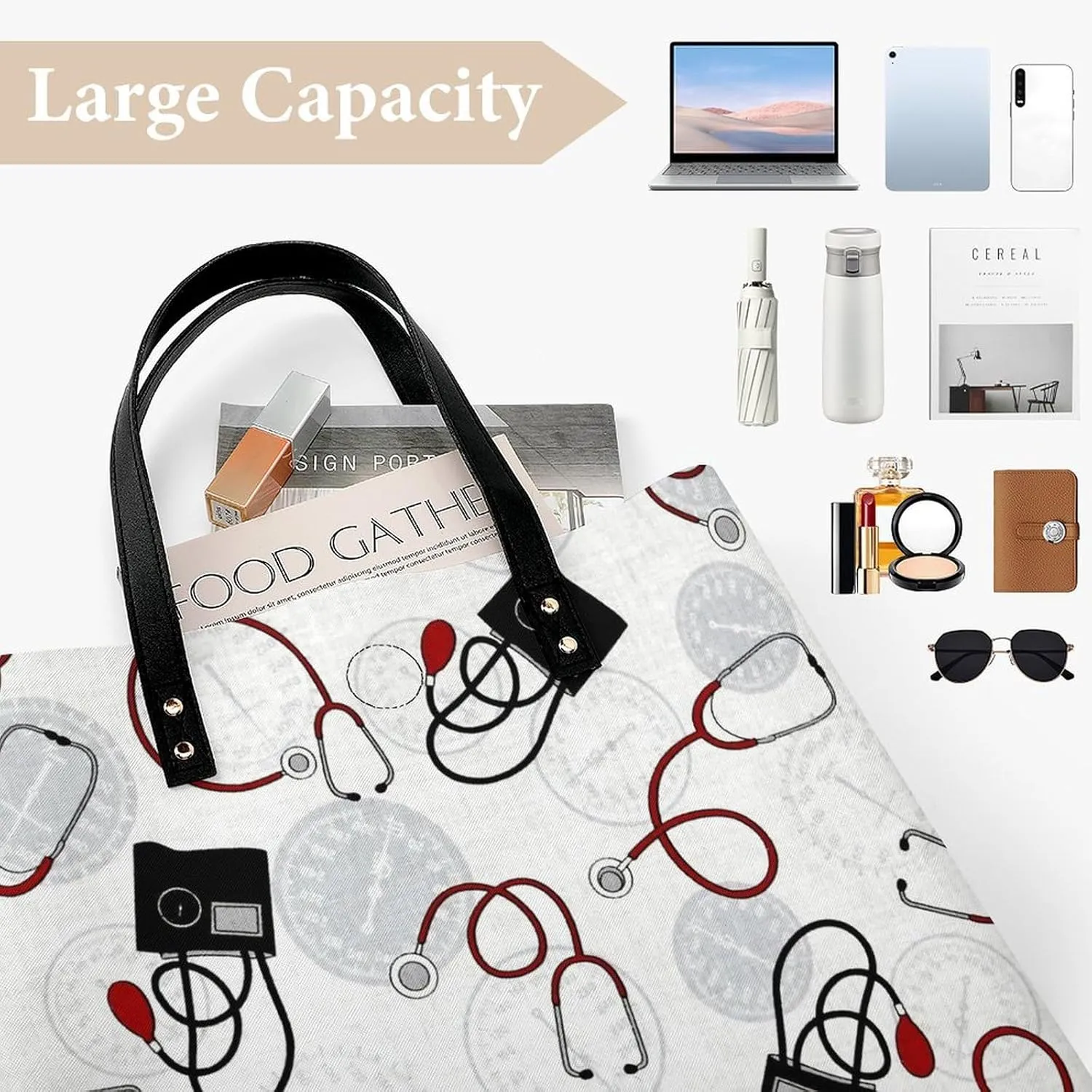 Cute AutismAwareness Large Capacity Leather Handbag