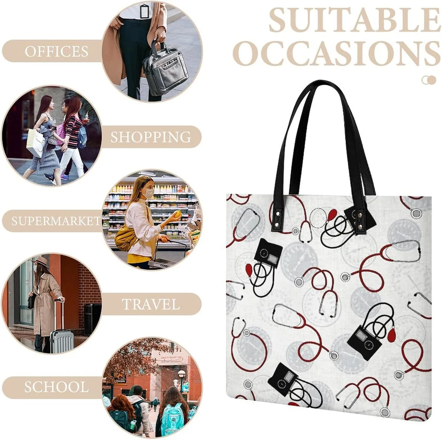 Cute AutismAwareness Large Capacity Leather Handbag