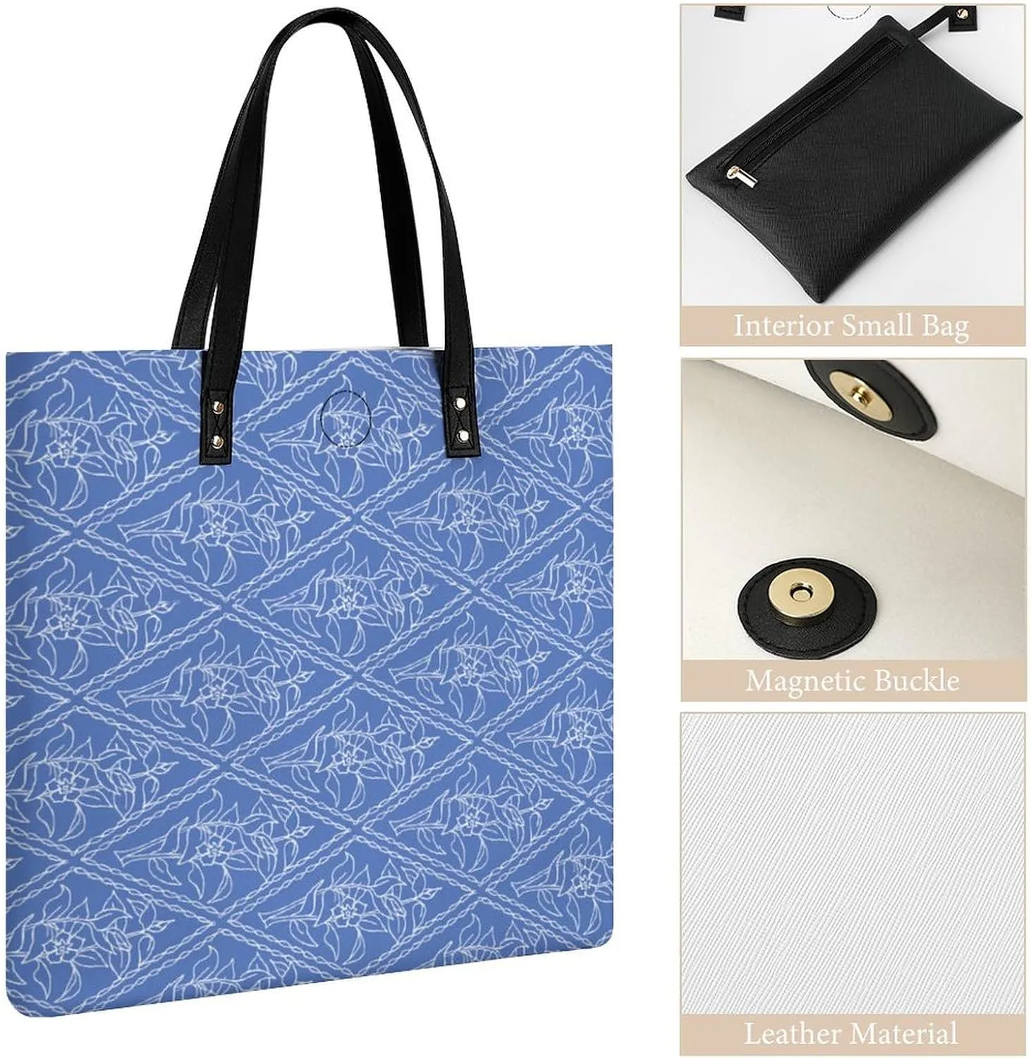 Cute AutismAwareness Large Capacity Leather Handbag