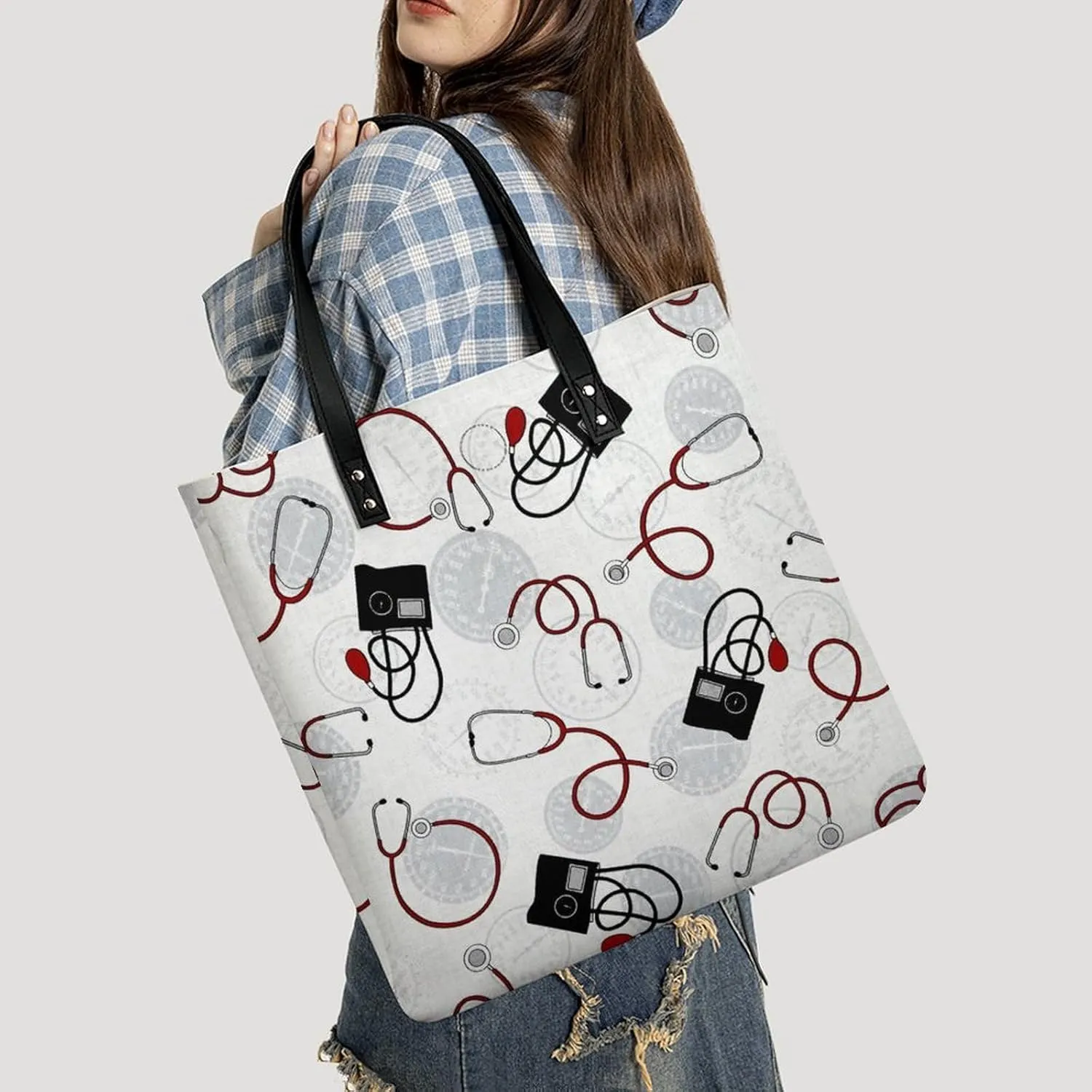 Cute AutismAwareness Large Capacity Leather Handbag
