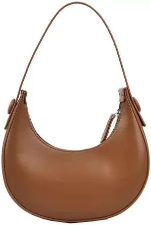 Cute Small Hobo Bags for Women, PU Mini Crescent Bag Clutch Purse with Zipper Closure Shoulder Bag