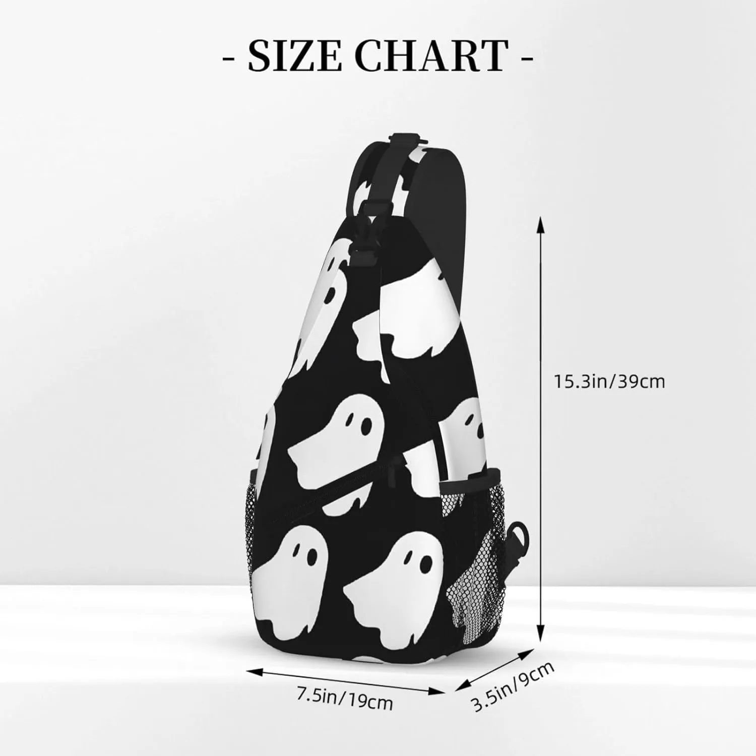 Cute White Ghost Halloween Pattern Print Cross Chest Bag Diagonally For Short-Distance Travel And Daily Use