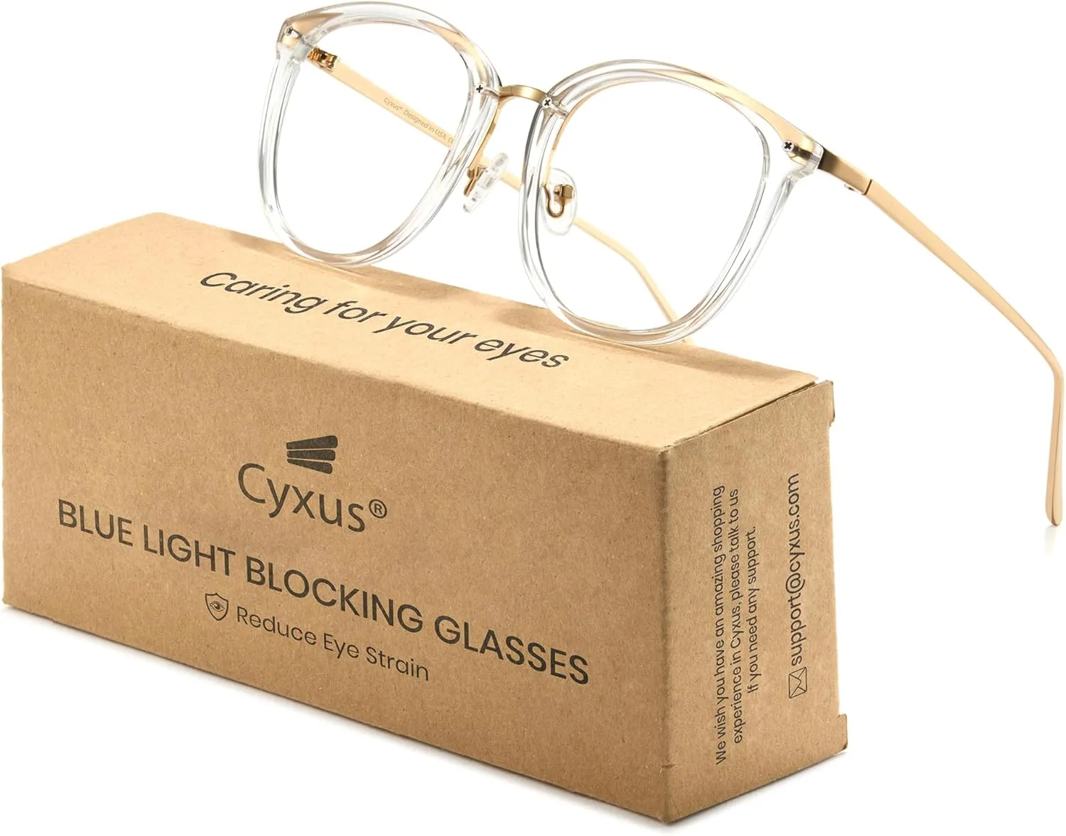 Cyxus Blue Light Glasses for Woman, Fashion Computer Glasses on Office Reduce Eye Strain Anti Migraine for Working Reading