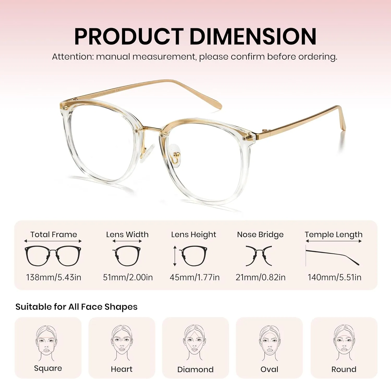 Cyxus Blue Light Glasses for Woman, Fashion Computer Glasses on Office Reduce Eye Strain Anti Migraine for Working Reading