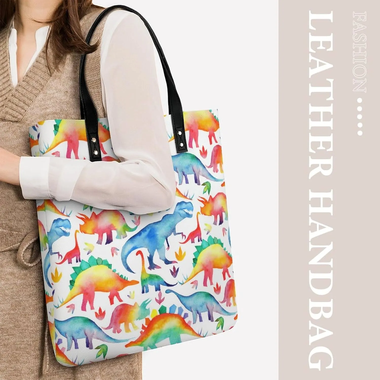 Dachshunds Clothes Dog Leather Handbag with Large Space, Fashionable Handbag
