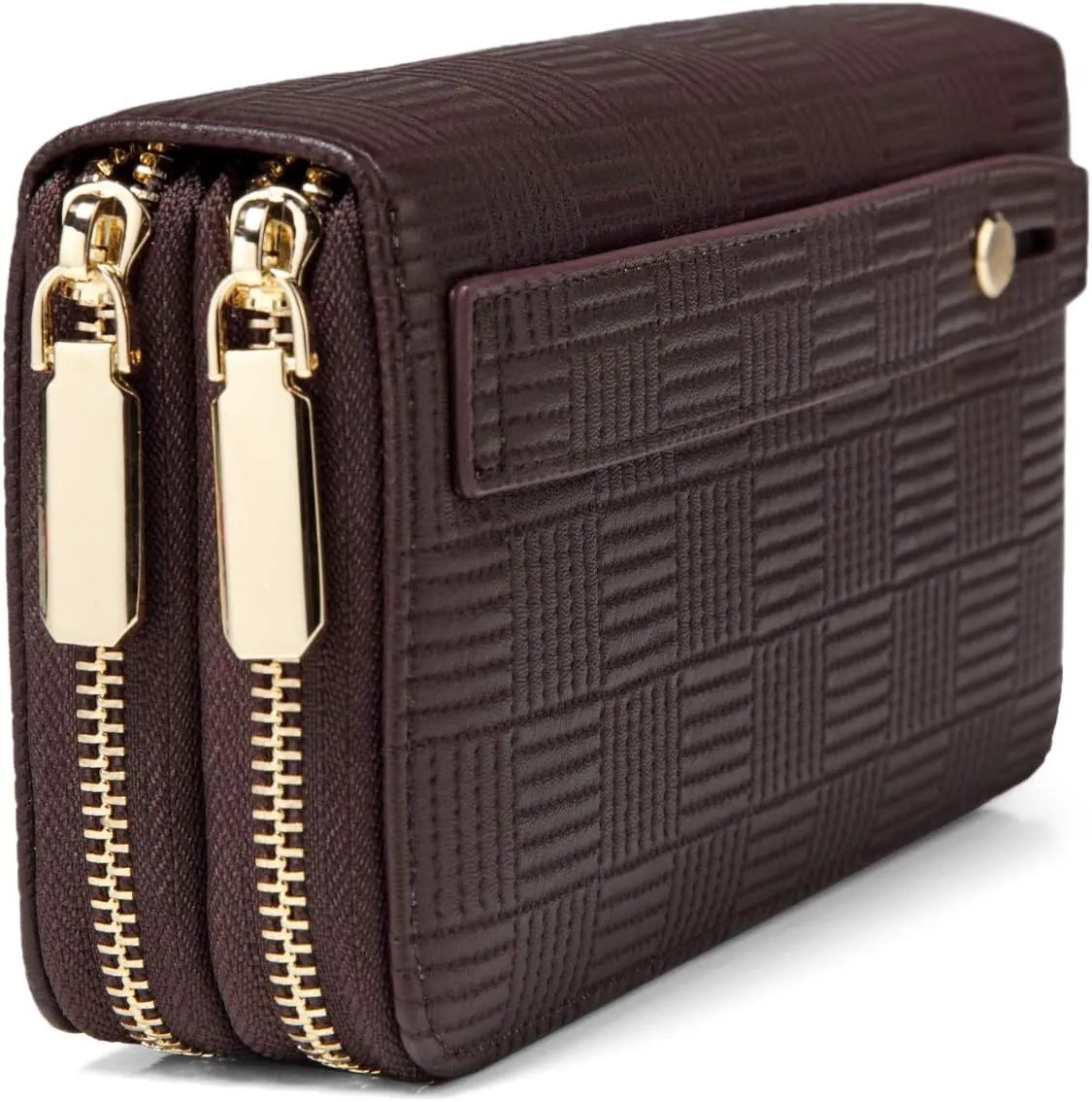 Daisy Rose Dual Zipper Phone Clutch and Wallet for Women - RFID Blocking, PU Vegan Leather Multi-Card Organizer