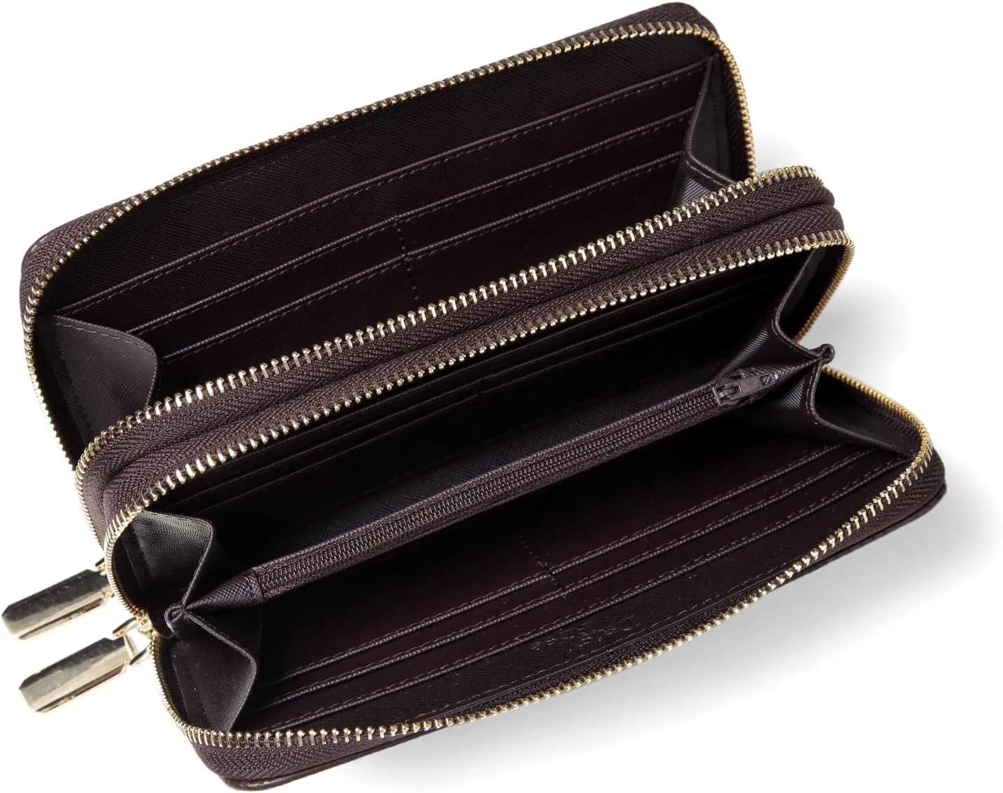 Daisy Rose Dual Zipper Phone Clutch and Wallet for Women - RFID Blocking, PU Vegan Leather Multi-Card Organizer