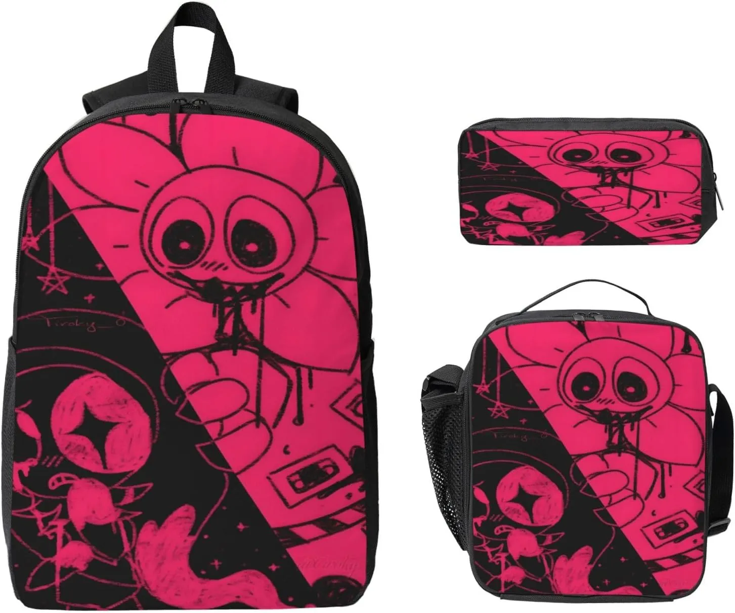 Dandys World Backpack Cartoon Print Cute Daily Multi-Purpose Backpack, 3set