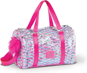 Danznmotion Glamour Glitz Sequin Dance Duffle, Bright Pink, B24507