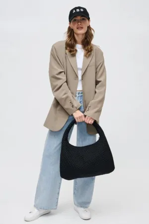 Dare To Dream Large Woven Bag | Black