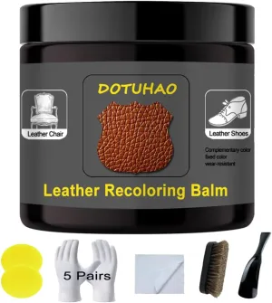 Dark Brown Leather Recoloring Balm,Leather Scratch Repair, Leather Dye,Leather Paint,Leather Restorer for Shoes, Sofa,Purse Handbags,Couch, Car Seat,Coat and Jacket (3.5 OZ)