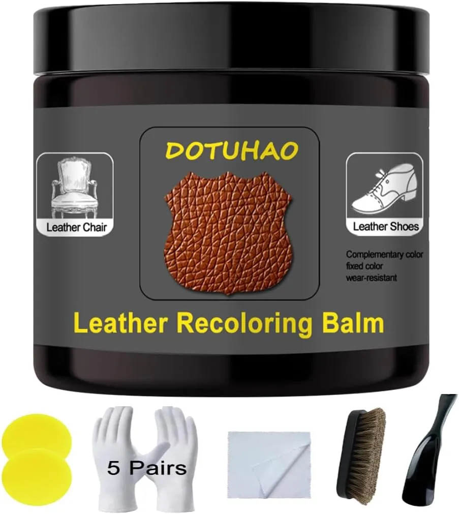 Dark Brown Leather Recoloring Balm,Leather Scratch Repair, Leather Dye,Leather Paint,Leather Restorer for Shoes, Sofa,Purse Handbags,Couch, Car Seat,Coat and Jacket (3.5 OZ)