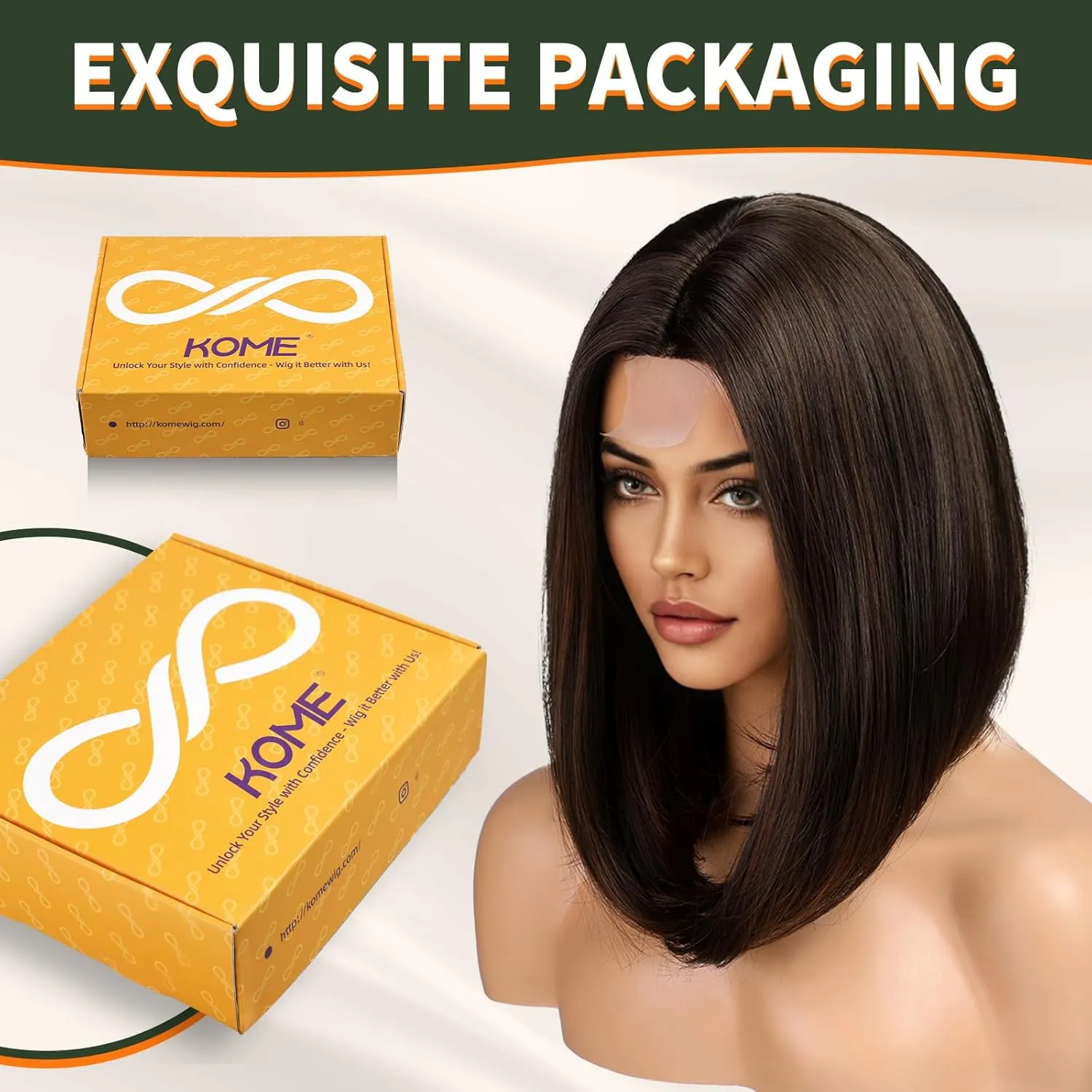 Dark Brown Short Bob Wigs,Brown Straight Shoulder Length Wigs for Women,Middle Part Heat Resistant Fibre Synthetic Wig Daily Use
