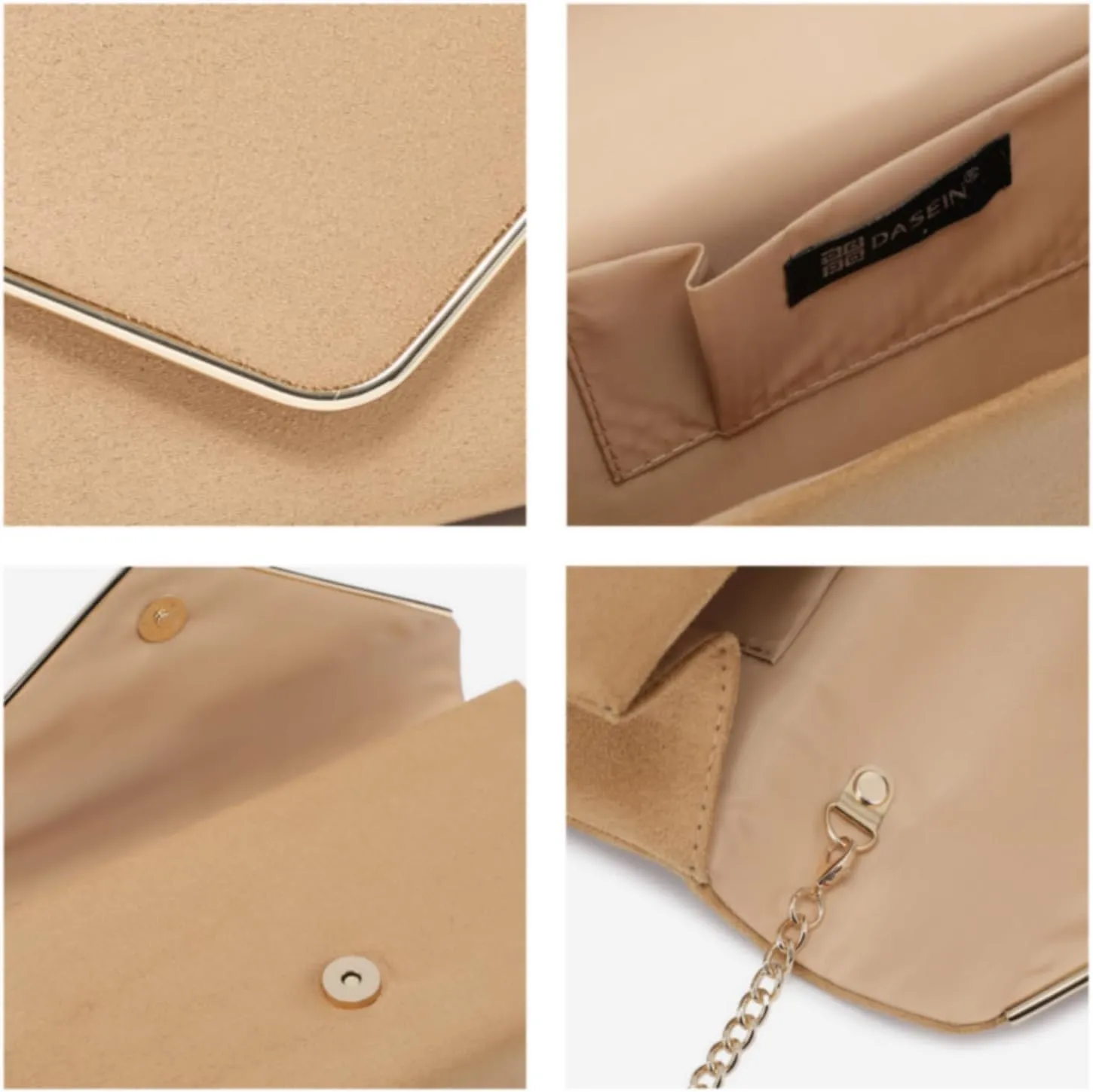 Dasein Women Faux Suede Evening Clutch Bags Formal Party Clutches Wedding Purses Cocktail Prom Clutches