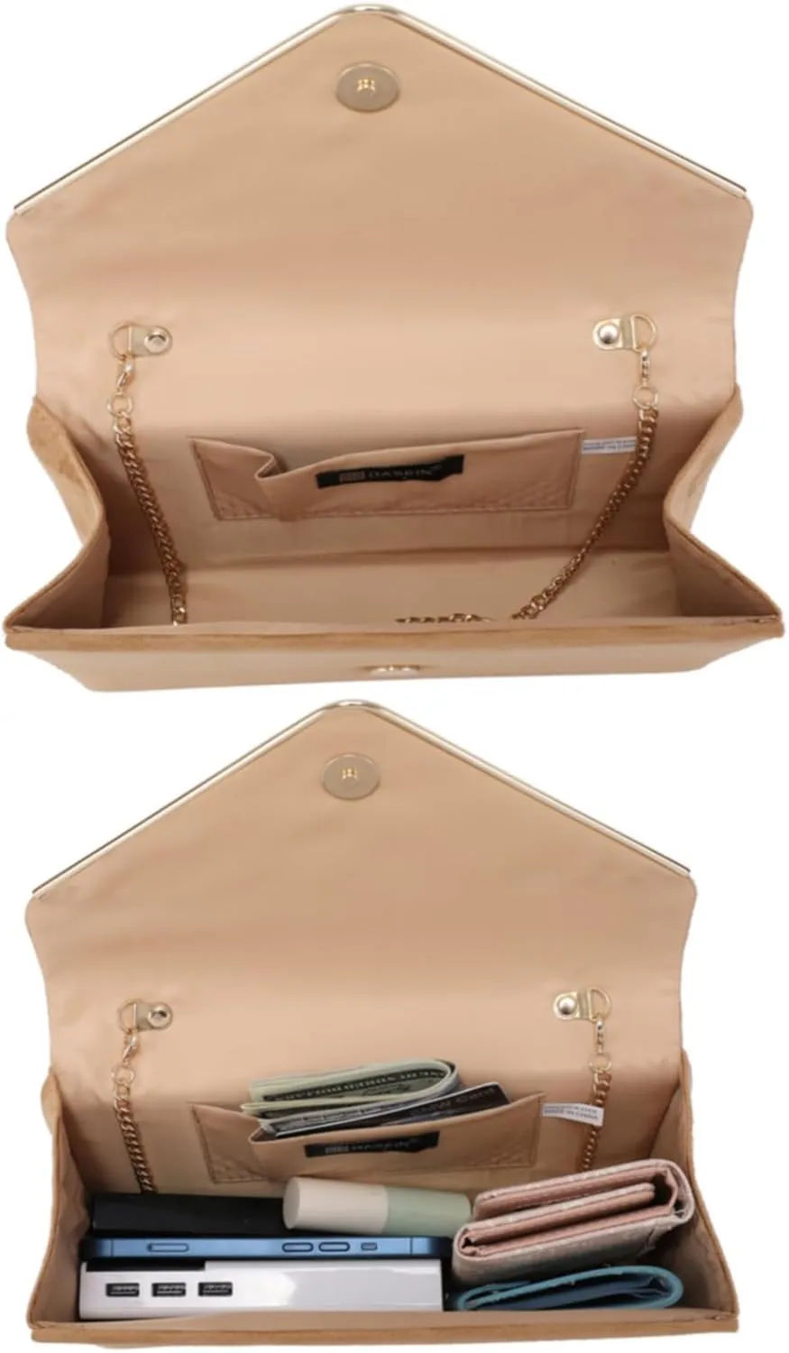 Dasein Women Faux Suede Evening Clutch Bags Formal Party Clutches Wedding Purses Cocktail Prom Clutches