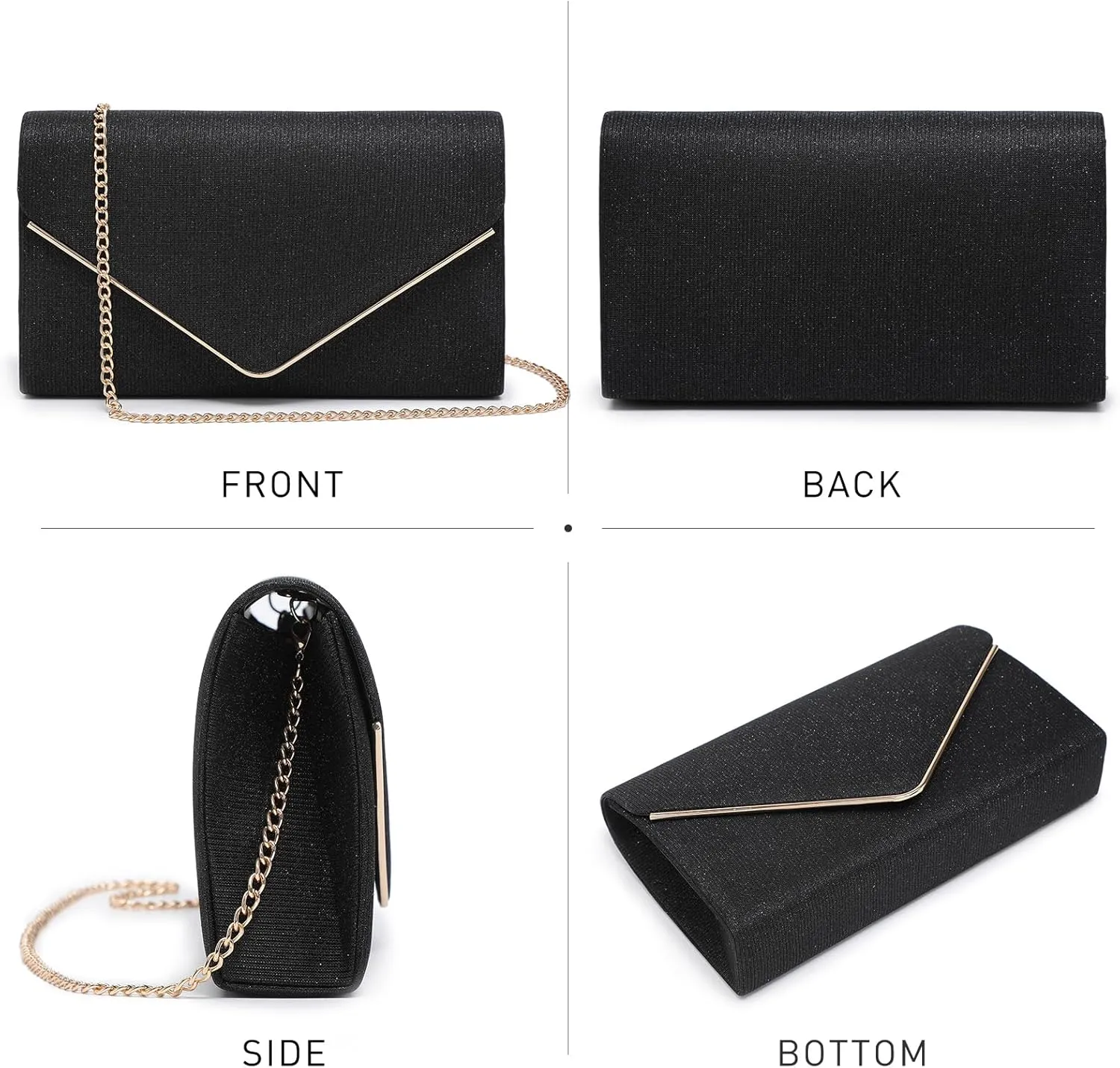 Dasein Women Glistening Clutches Handbags Evening Bags Wedding Purses Cocktail Prom Party Clutches