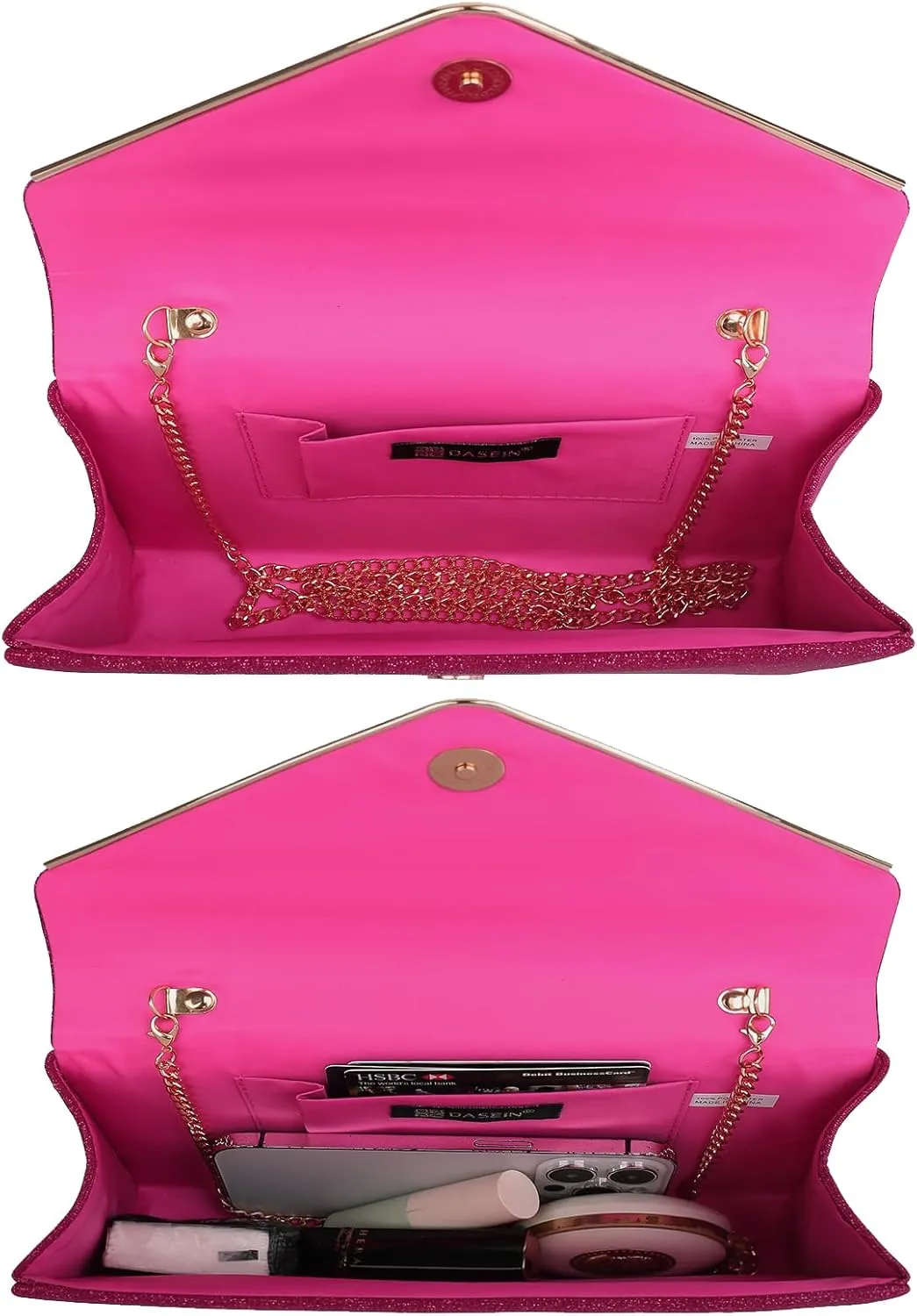 Dasein Women Glistening Clutches Handbags Evening Bags Wedding Purses Cocktail Prom Party Clutches