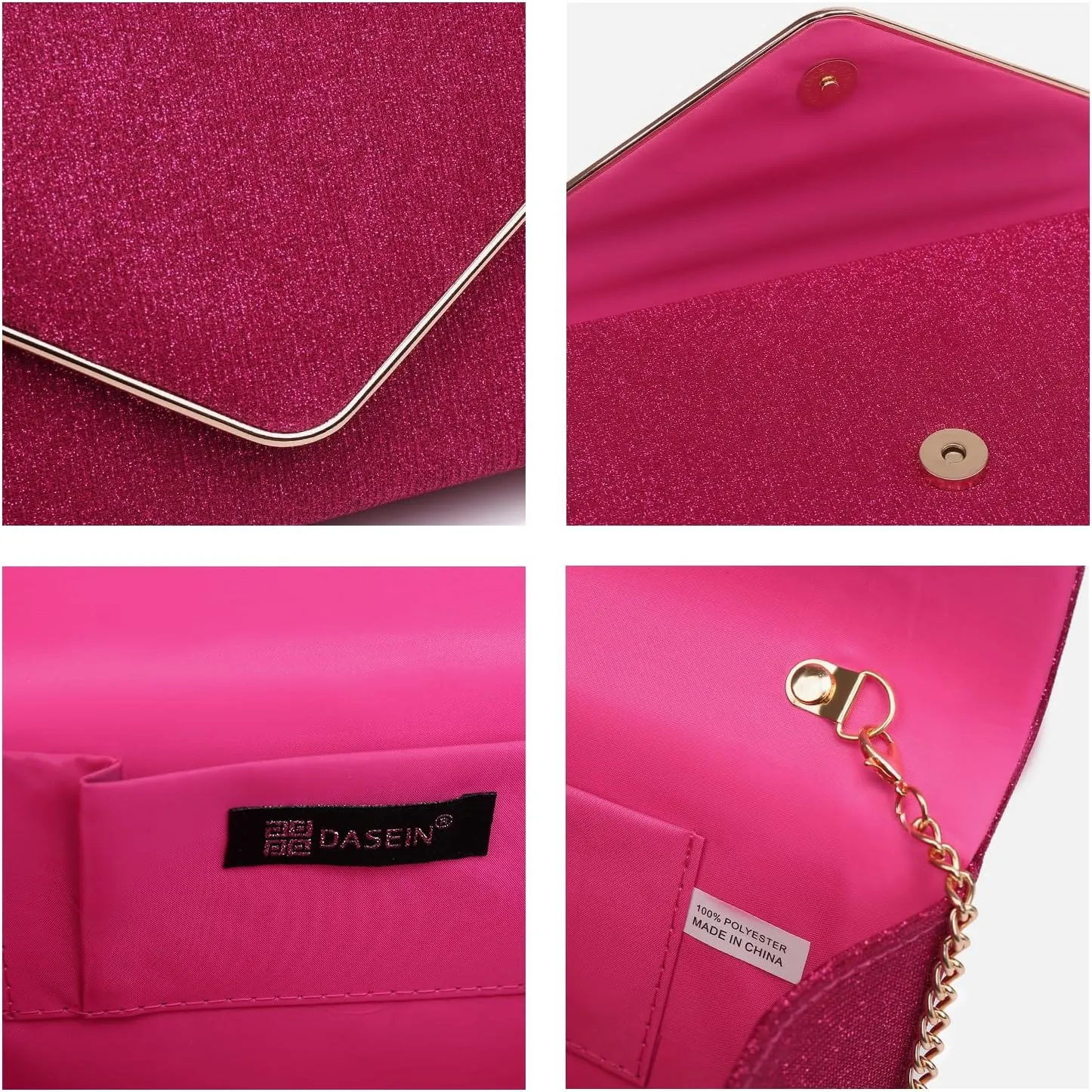 Dasein Women Glistening Clutches Handbags Evening Bags Wedding Purses Cocktail Prom Party Clutches