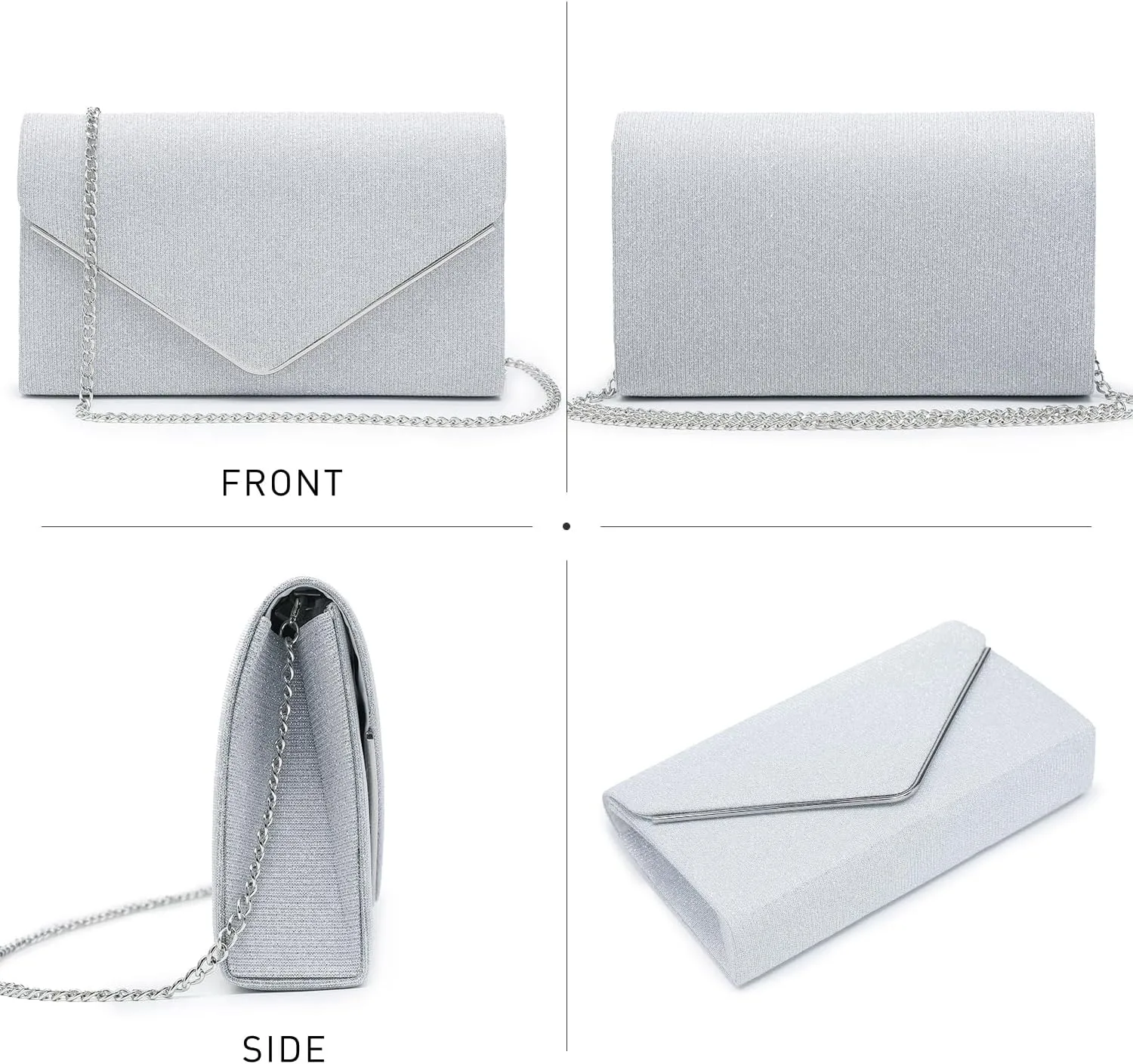 Dasein Women Glistening Clutches Handbags Evening Bags Wedding Purses Cocktail Prom Party Clutches
