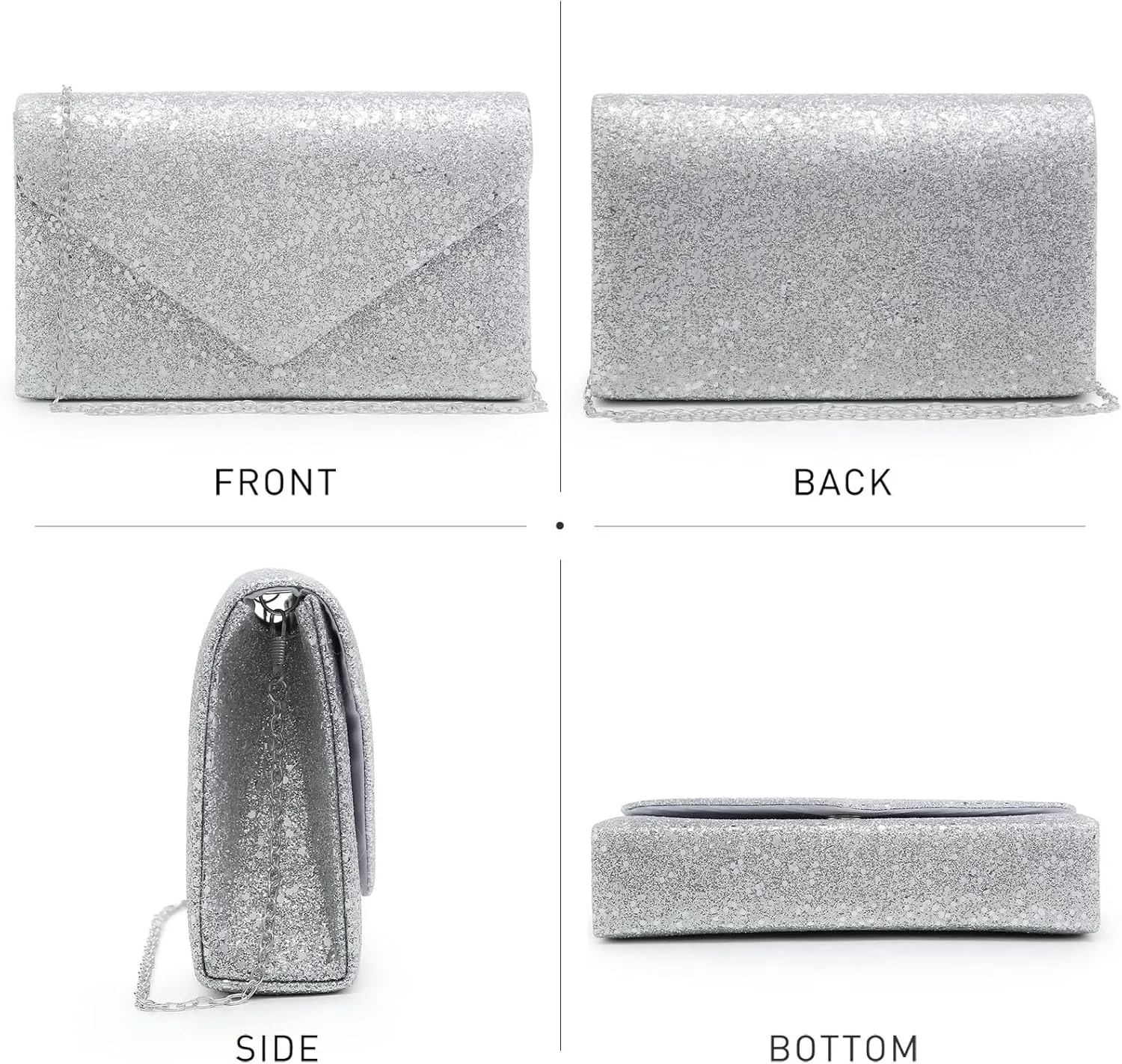 Dasein Women Glitter Evening Bags Formal Clutches Wedding Purses Party Dressy Clutch Purse Cocktail Prom Handbags