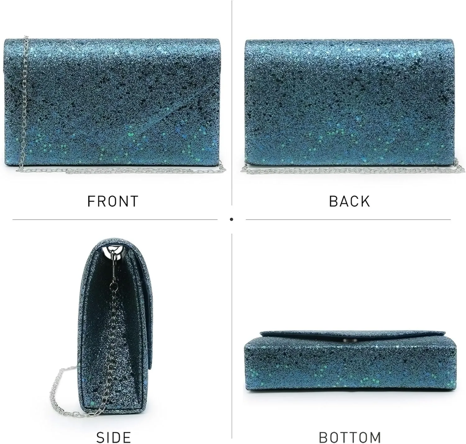 Dasein Women Glitter Evening Bags Formal Clutches Wedding Purses Party Dressy Clutch Purse Cocktail Prom Handbags