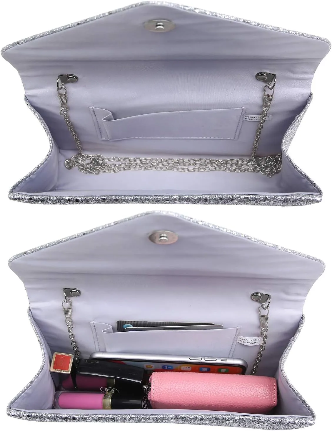 Dasein Women Glitter Evening Bags Formal Clutches Wedding Purses Party Dressy Clutch Purse Cocktail Prom Handbags