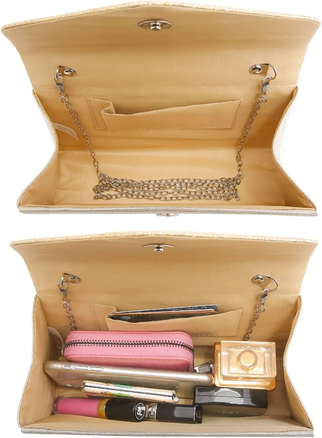 Dasein Women's Evening Bag Party Clutches Wedding Purses Cocktail Prom Handbags with Frosted Glittering