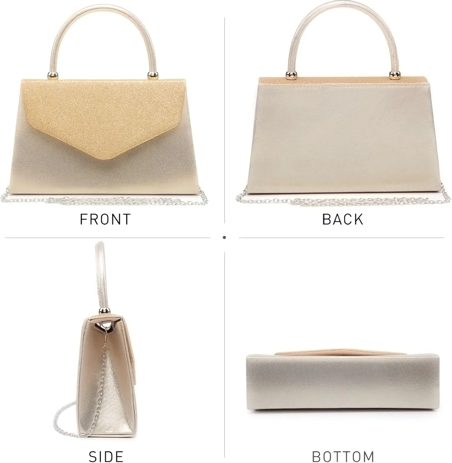 Dasein Women's Evening Bag Party Clutches Wedding Purses Cocktail Prom Handbags with Frosted Glittering