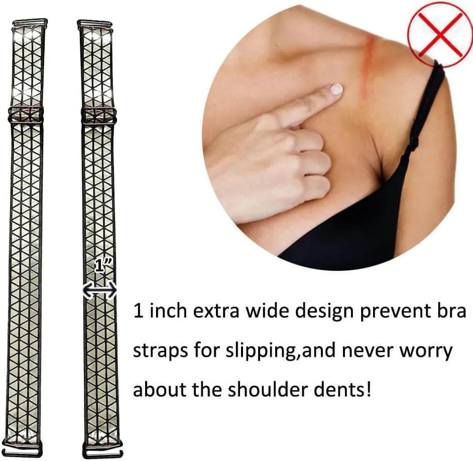 Decorative Bra Straps,Sparkle Silver Wide Bra Straps Replacement,Lingerie Straps for Party Dress