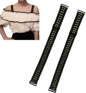 Decorative Bra Straps,Sparkle Silver Wide Bra Straps Replacement,Lingerie Straps for Party Dress